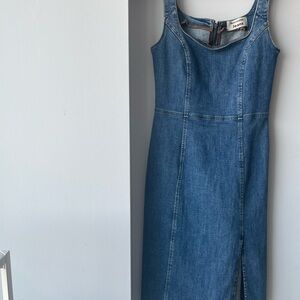 Reformation Blue Denim Midi Dress